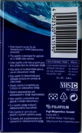 Caseta Video Fuji EC-45 VHS-C (45 min) [1]