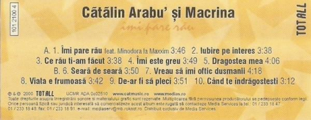 Cătălin Arabu - Îmi Pare Rãu, (Casetă Audio) [1]