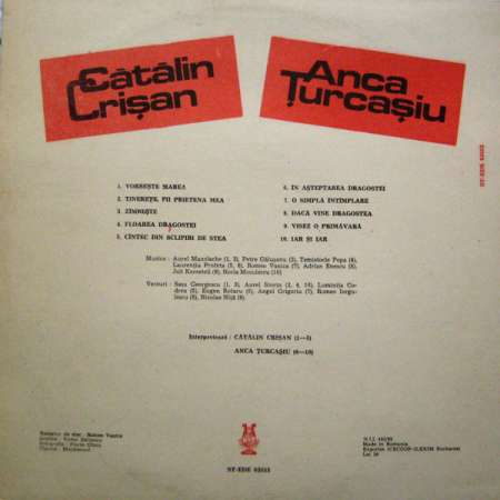 Cătălin Crișan - Cătălin Crișan / Anca Țurcașiu, (Disc Vinil) [1]