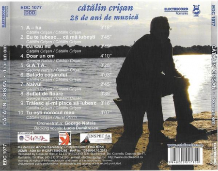 Cătălin Crișan - Doar Un Om (25 De Ani De Muzică ), (CD) [1]
