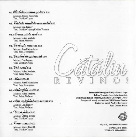 Cătălin Crișan - R E V I N O !, (CD) [1]