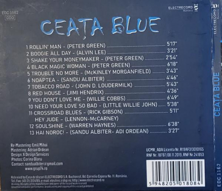 Ceața Blue - Blues Pe Pâine, (CD) [1]