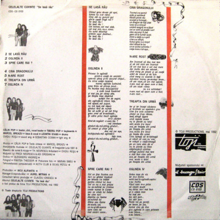 Celelalte Cuvinte - Se Lasă Rău, (Disc Vinil) [1]