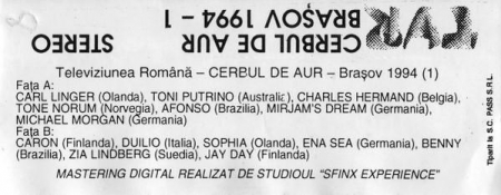 Cerbul De Aur = The Golden Stag (Brașov 1994) 1 , (Casetă Audio) [1]