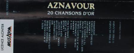 Charles Aznavour - 20 Chansons D'or (Caseta Audio) [1]
