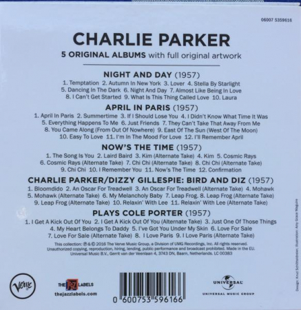 Charlie Parker - 5 Original Albums, (CD) [1]