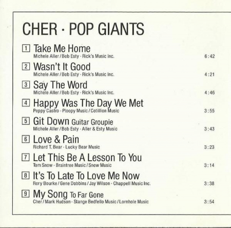 Cher - Pop Giants , (CD) [1]