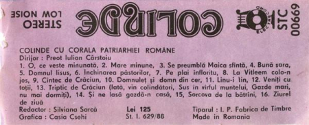 Choir of the Romanian Patriarchate - Colinde (Caseta Audio) [1]