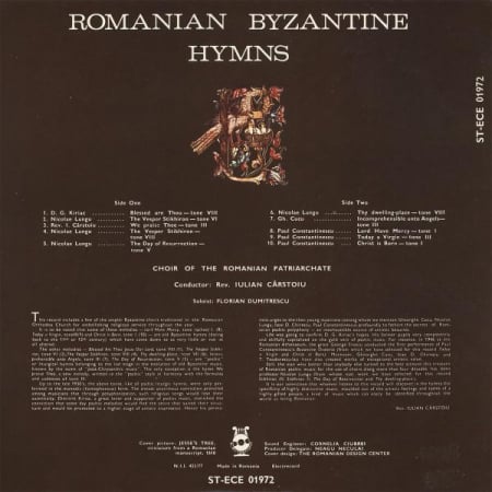 Choir of the Romanian Patriarchate - Romanian Byzantine Hymns, (Disc Vinil) [1]