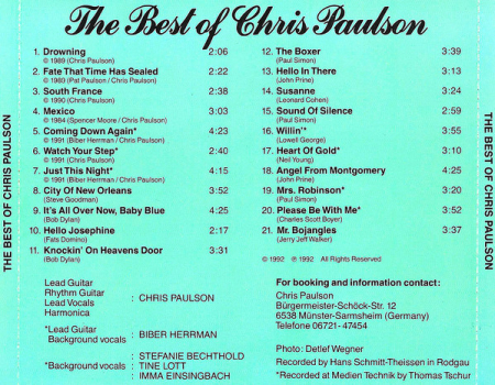 Chris Paulson - The Best Of Chris Paulson (CD) [1]