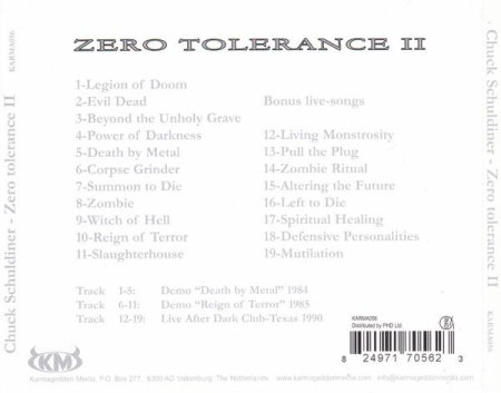 Chuck Schuldiner - Zero Tolerance II (CD) [1]