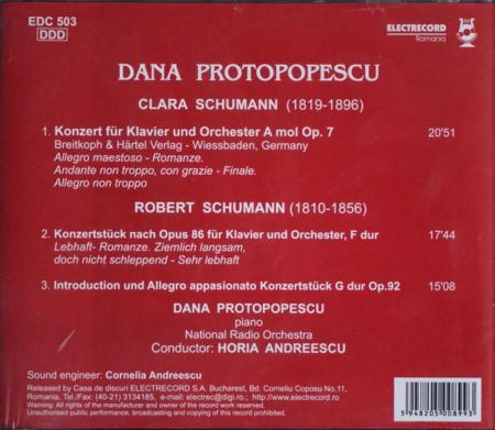 Clara Schumann - Konzert Für Klavier Und Orchester, Op. 7 / Konzertstück Nach Opus 86 Für Klavier Und Orchester, (CD) [1]