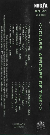 Class - Aproape De Tine , (Casetă Audio) [1]