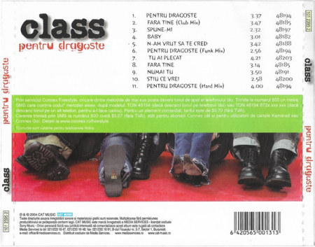 Class - Pentru Dragoste , (CD) [1]