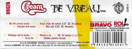 Claudia Cream - Te Vreau... , (Casetă Audio) [1]