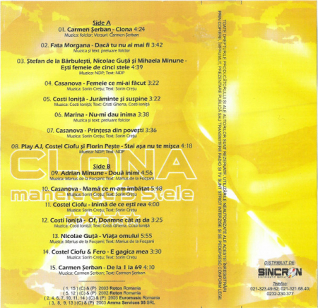Clona Manele De 5 Stele, (Casetă Audio) [1]