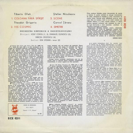 Coloana Fără Sfîrșit / Vis Cosmic / Scene / Simetrii (Disc Vinil) [1]