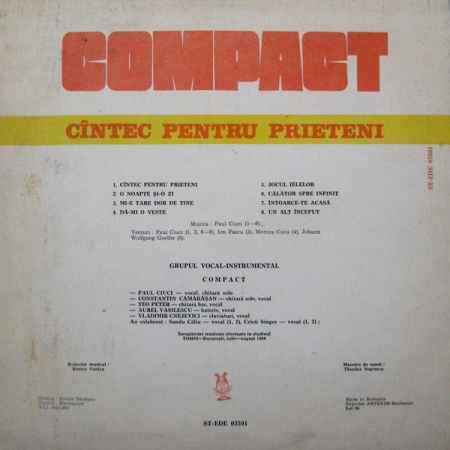 Compact - Cîntec Pentru Prieteni, (Disc Vinil) [1]