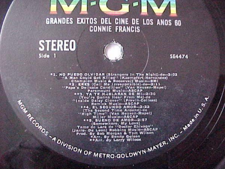 Connie Francis - Grandes Exitos Del Cine De Los Anos 60 (Disc Vinil) [1]