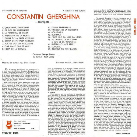 Constantin Gherghina - Un Virtuose De La Trompette / A Virtuoso Of The Trumpet, (Disc Vinil) [1]