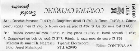 Corina Chiriac - Deschid Fereastra (Caseta Audio) [1]