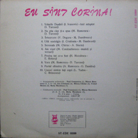 Corina Chiriac - Eu Sînt Corina !, (Disc Vinil) [1]
