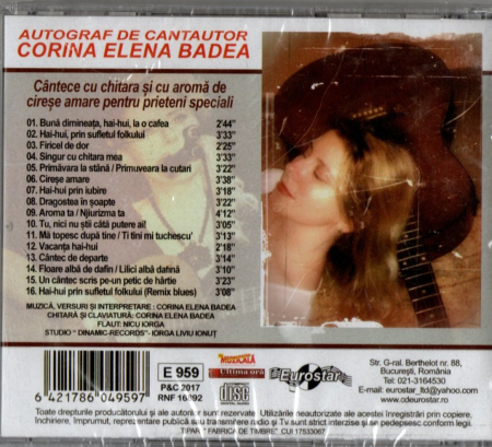 Corina Elena Badea - Cântece cu chitara și cu aromă de cireșe amare pentru prietenii speciali (CD) [1]