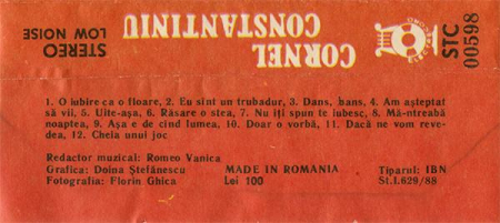 Cornel Constantiniu - Eu Sînt Un Trubadur, (Casetă Audio) [1]