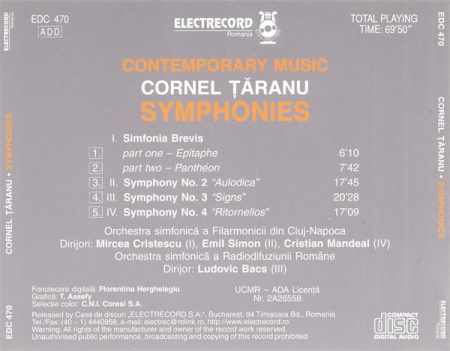 Cornel Țăranu - Symphonies, (CD) [1]