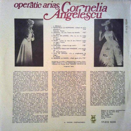 Cornelia Angelescu - Operatic Arias, (Disc Vinil) [1]