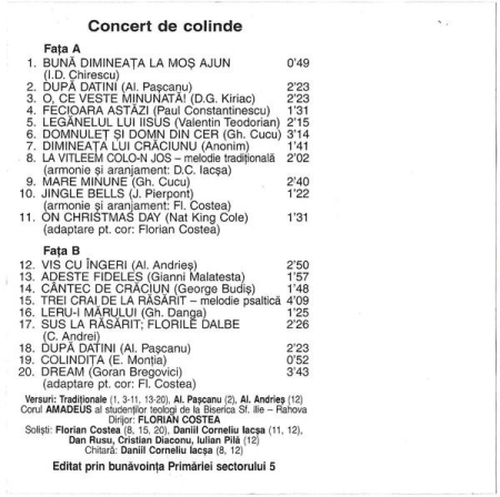 Corul Amadeus - Concert De Colinde, (Casetă Audio) [1]
