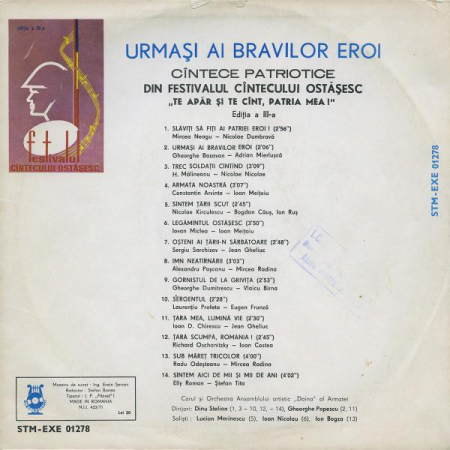 Corul Ansamblului „Doina” al Armatei - Urmași Ai Bravilor Eroi, (Disc Vinil) [1]