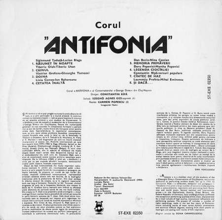 Corul "Antifonia" Din Cluj-Napoca - "Antifonia" Choir (Disc Vinil) [1]