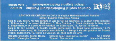 Corul De Copii Al Radioteleviziunii Române - Cântece De Crăciun, (Casetă Audio) [1]