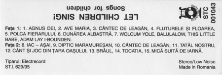 Corul De Copii Al Radioteleviziunii Române - Let Children Sing! (Caseta Audio) [1]