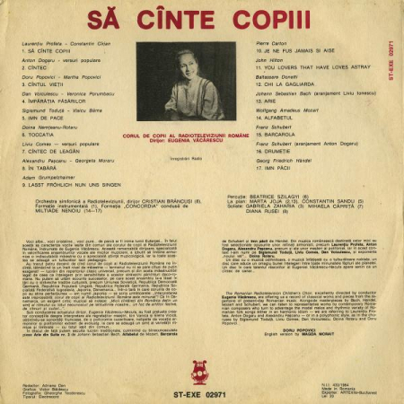 Corul De Copii Al Radioteleviziunii Române - Let Children Sing = Să Cînte Copiii, (Disc Vinil) [1]
