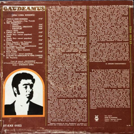 Corul Gaudeamus - Peisaj Coral Românesc, (Disc Vinil) [1]