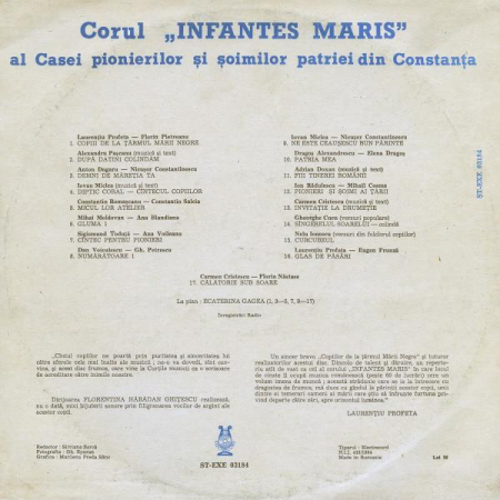 Corul „Infantes Maris” al Casei pionierilor și șoimilor patriei din Constanța - Corul „Infantes Maris“ Al Casei Pionierilor Și Șoimilor Patriei Din Constanța, (Disc Vinil) [1]