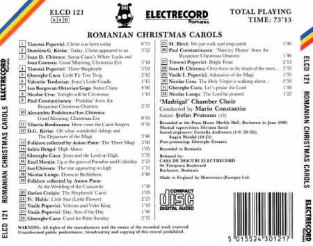 Corul Madrigal - Romanian Christmas Carols, (CD) [1]