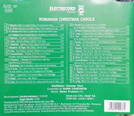 Corul Madrigal - Romanian Christmas Carols - Christmas With Madrigal (CD) [1]