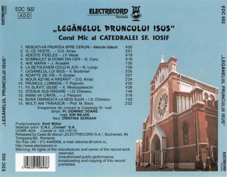 Corul Mic al Catedralei Sf. Iosif - Legănelul Pruncului Isus, (CD) [1]