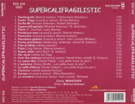 Corul "Ministars" - Supercalifragilistic, (CD) [1]