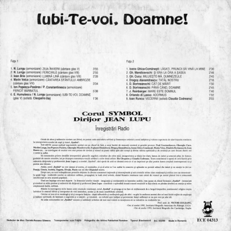 Corul Symbol - Iubi-Te-voi, Doamne!, (Disc Vinil) [1]