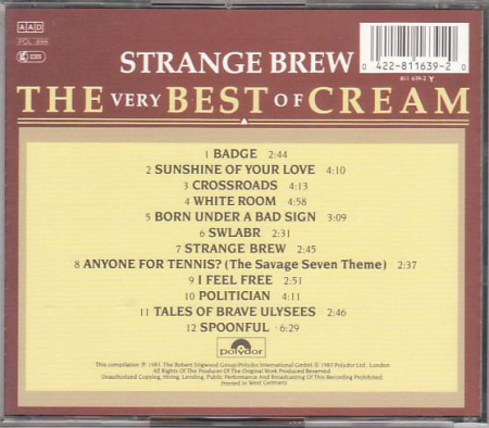 Cream - Strange Brew - The Very Best Of Cream (CD) [1]