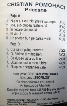 Cristian Pomohaci - Pricesne, (Casetă Audio) [1]