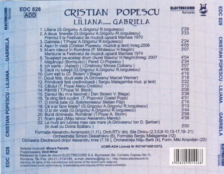 Cristian Popescu - Liliana...... Gabriela, (CD) [1]