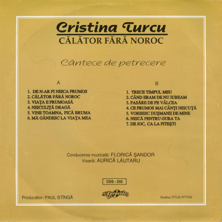Cristina Turcu – Călător Fără Noroc (Cântece De Petrecere) (VINIL) [1]
