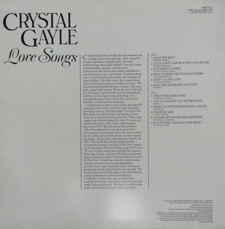Crystal Gayle - Love Songs, (Disc Vinil) [1]