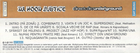 Da Hood Justice - Direct Din Unda'ground , (Casetă Audio) [1]