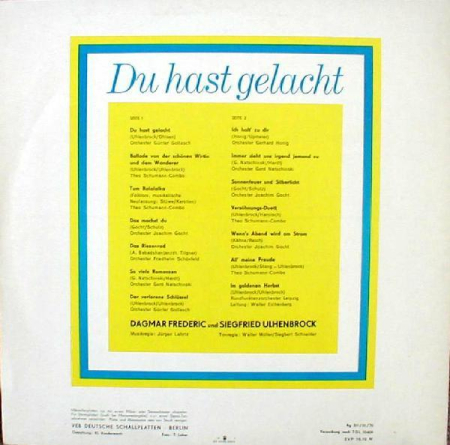 Dagmar Frederic & Siegfried Uhlenbrock - Du Hast Gelacht [1]